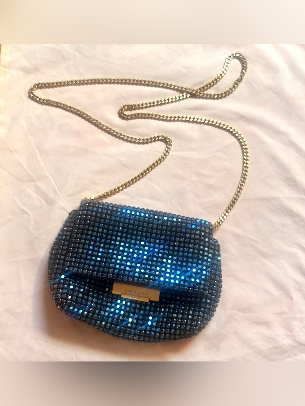 Ted Baker GLITERS Crystal Mini Crossbody Bag Blue - Picture 11 of 11